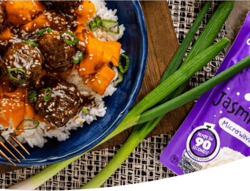 Hoisin Meatballs with Teriyaki Carrots & Coconut Rice